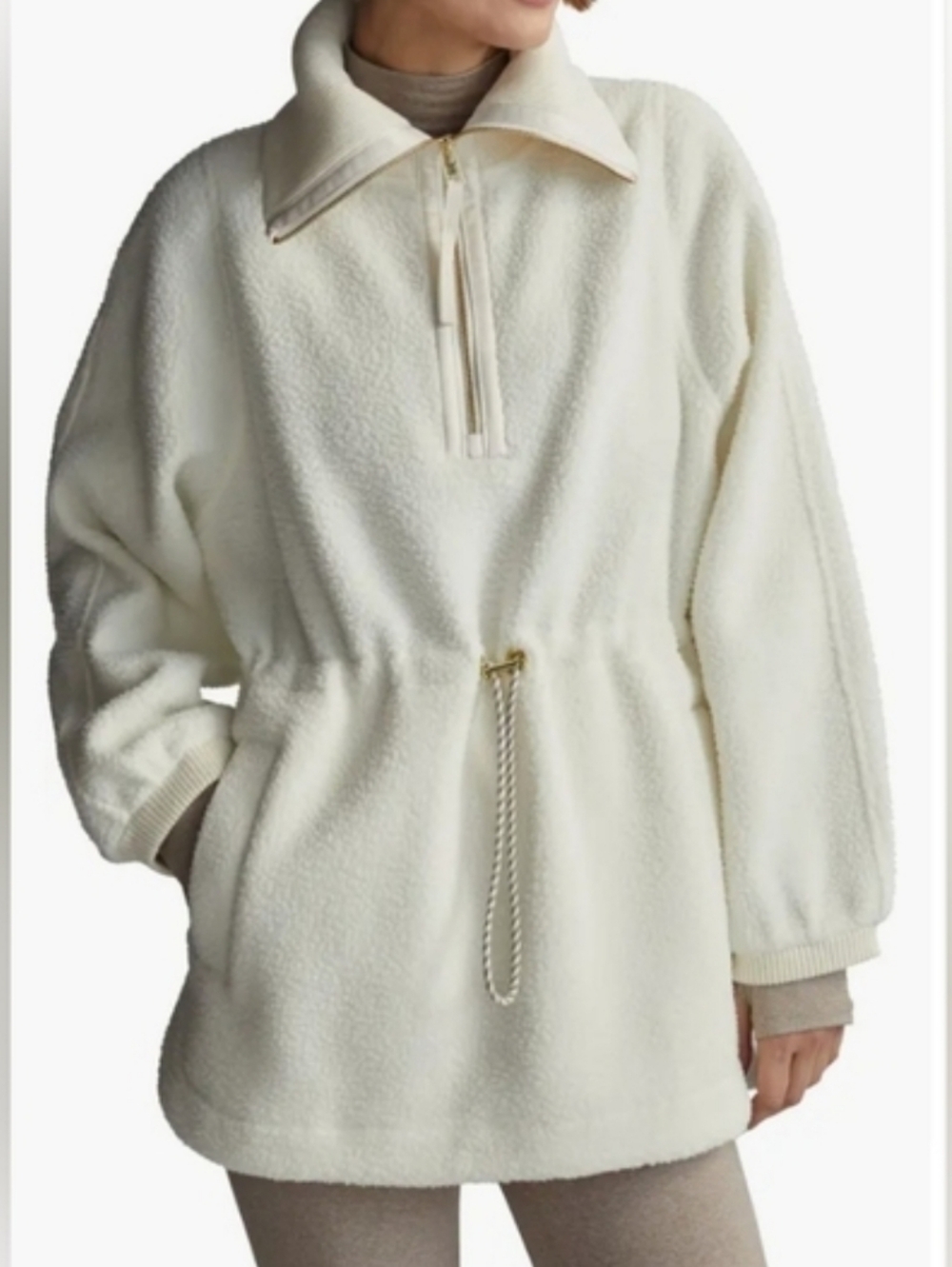 Bailey Cream Sherpa Half-Zip Pullover Size 2X